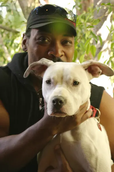 Verdine White with his dog