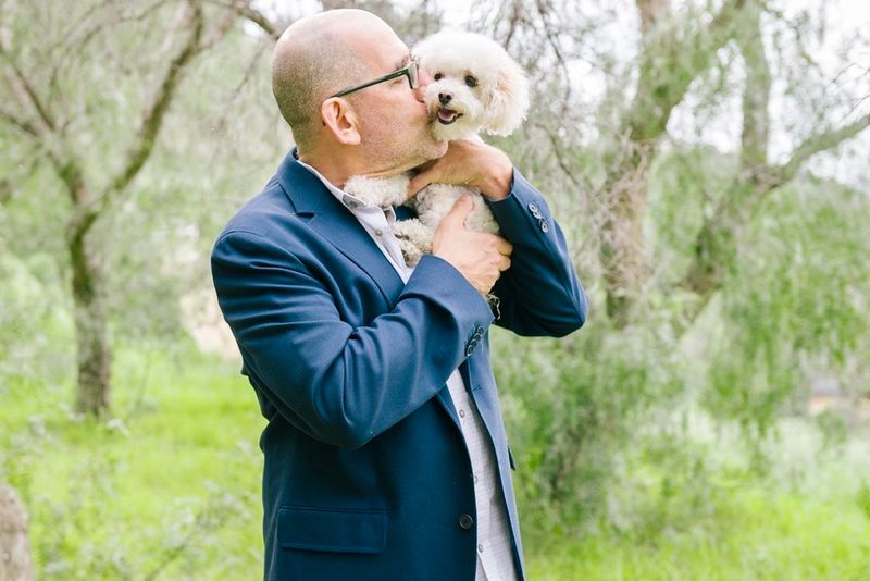 Steve Brooks with a dog
